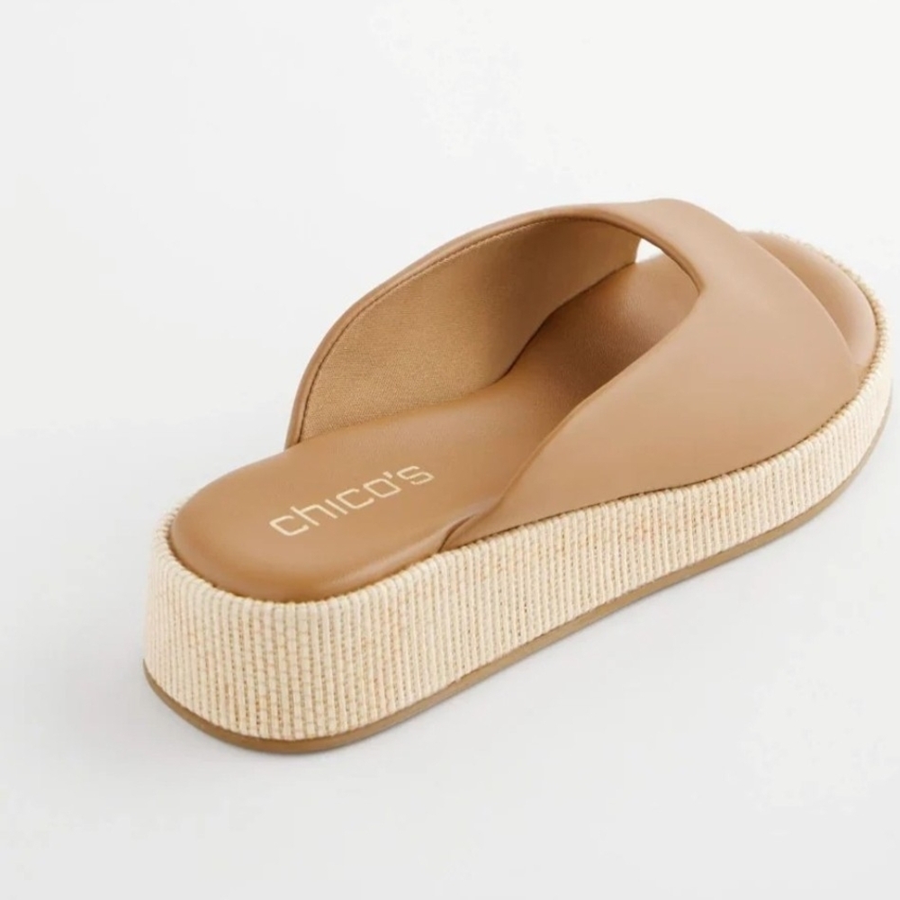Chico's Brown Cognac Wedge Mules - Picture 3 of 4